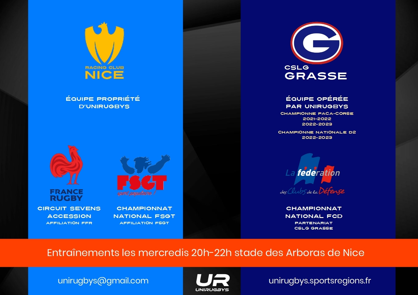UNIRUGBYS, 1 association, 2 équipes en Rugby à 7